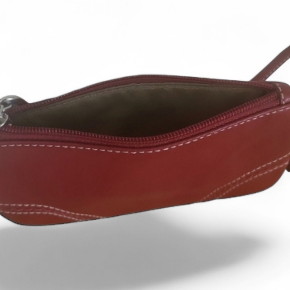 Coach Burgundy Leather Wristlet - Picture 3 of 5
